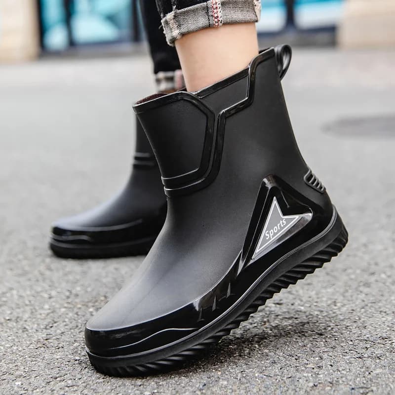 Bottes de travail imperméables doublées polaire 39-48 - Chaussures cuisine antidérapantes chaudes PVC