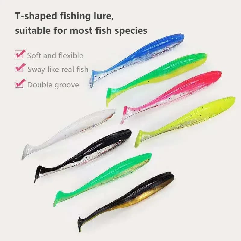 Lot 50 leurres souples wobblers pour brochet sandre black bass - Appâts silicone pêche hiver vibrations