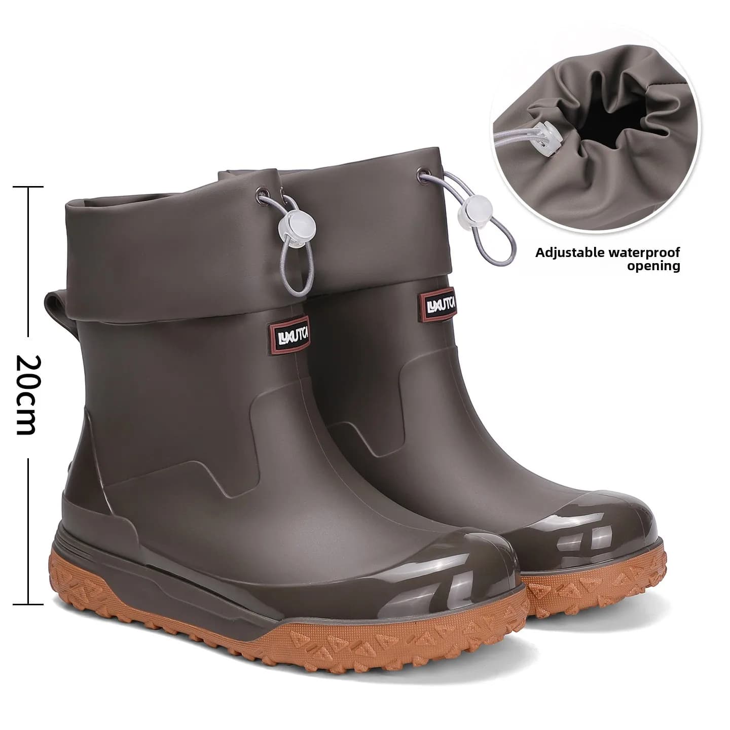 Bottes Chelsea grises pluie PVC imperméables mode printemps automne antidérapantes chaussures extérieur tendance