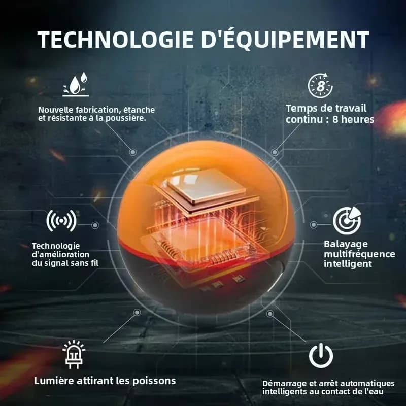 Erchang F68 Sondeur WiFi 100m pour iOS Android - Échosondeur Sans Fil Pêche Mer Lac