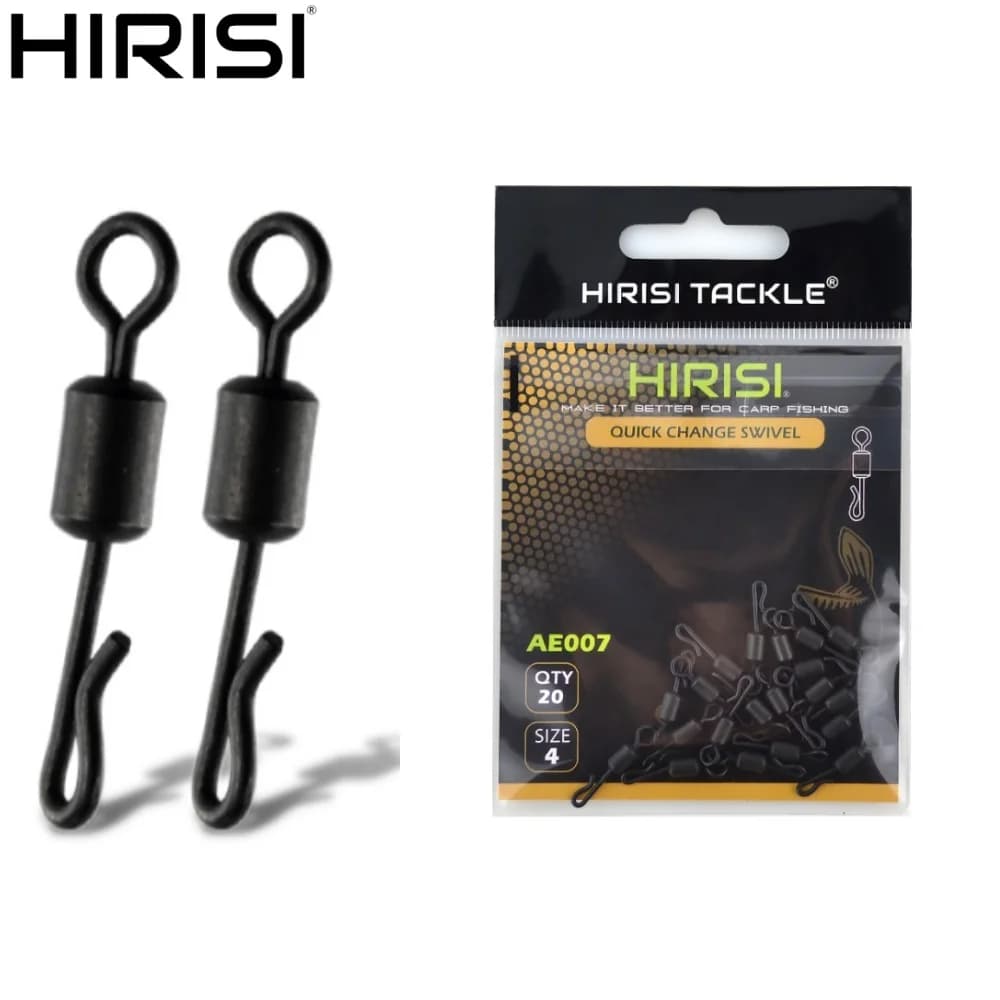20 émerillons rapides Hirisi en acier inoxydable pour pêche carpe - Accessoires de qualité pour montages efficaces