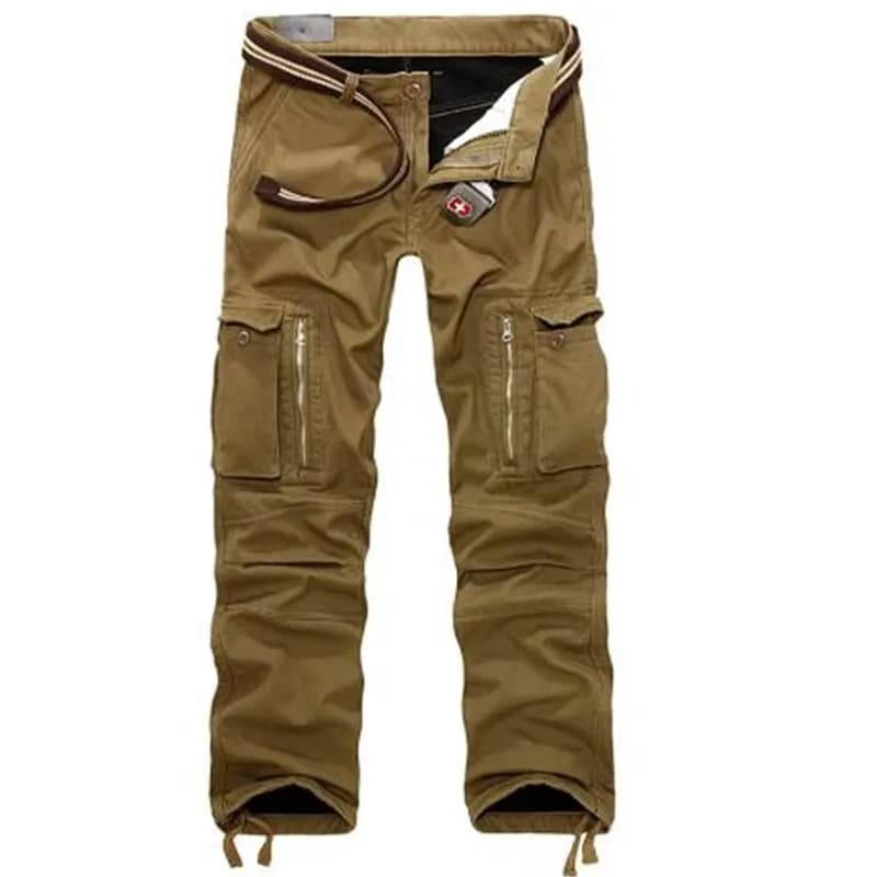 Pantalon cargo polaire hiver épais chaud multi-poches tactique militaire pêche grande taille