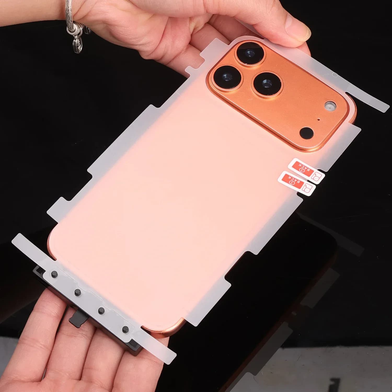 Film hydrogel TPU mat/HD pour iPhone 17 16 Pro Max - protection anti-rayures pêche