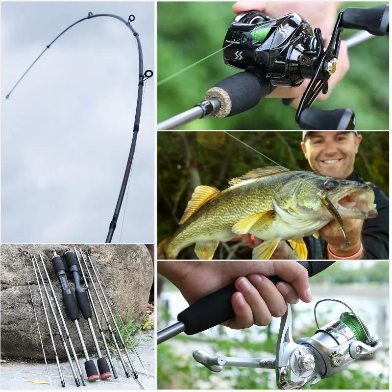 Canne spinning Sougayilang 5 sections 1.7m carbone ultralégère voyage pêche eau douce portable