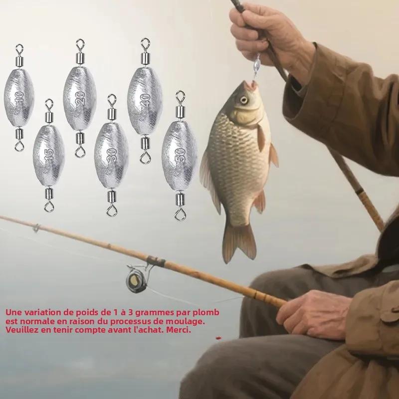 Plombs de pêche olivette plombée avec double émerillon pour pêche en traîne et ligne