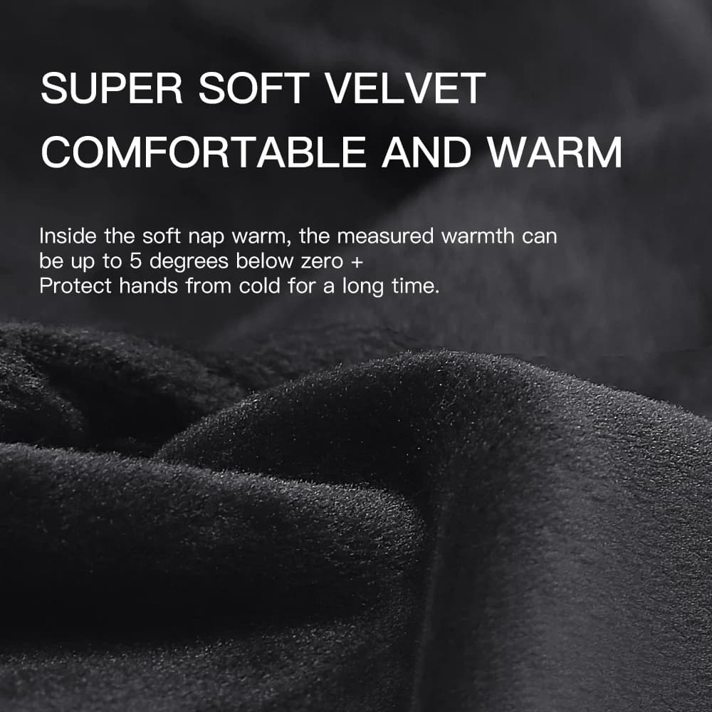 Gants vélo hiver pêche imperméables écran tactile - Protection velours polaire randonnée hivernale