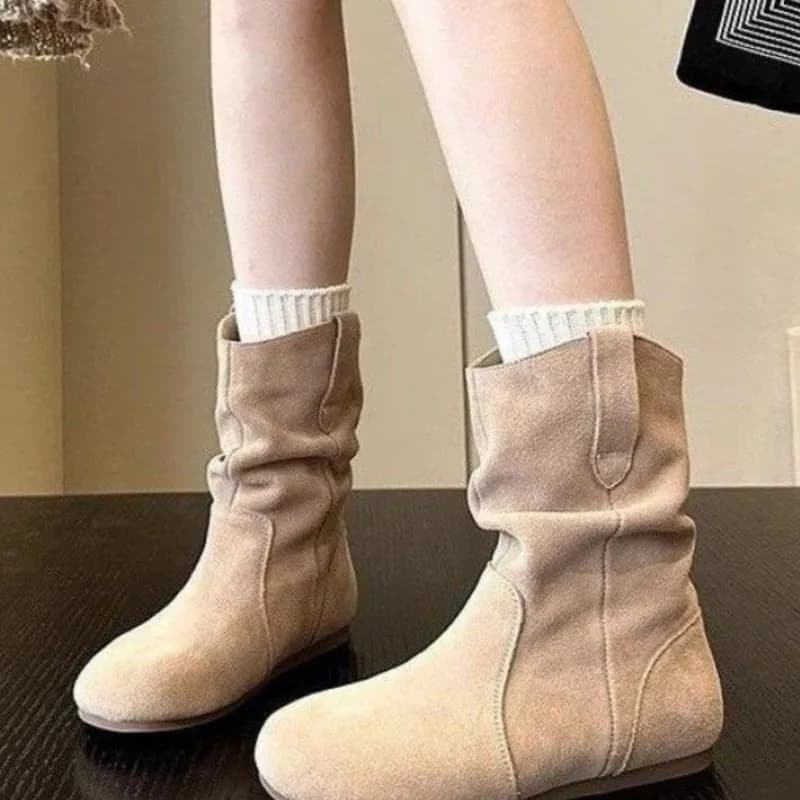 Bottes cheville suédine Crestar 2025 - Chaussures plates polyvalentes pêche rétro femmes