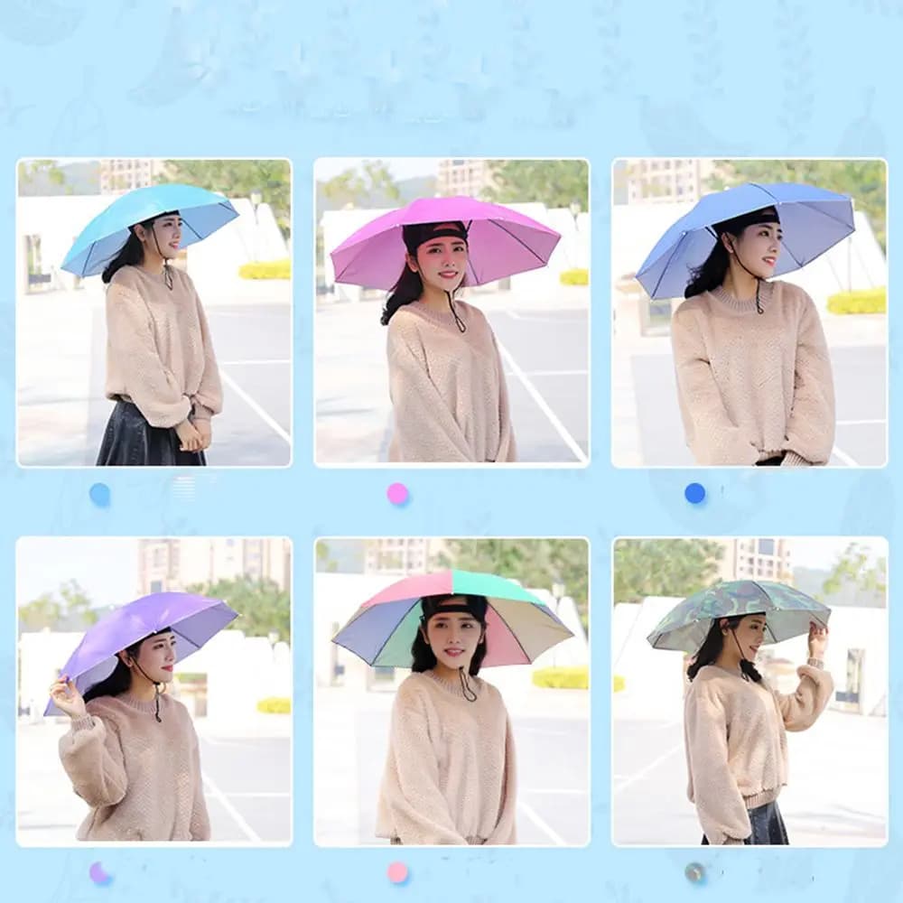 Nouveau chapeau parapluie portable pêche pliable protection solaire pluie anti-vent camping plage