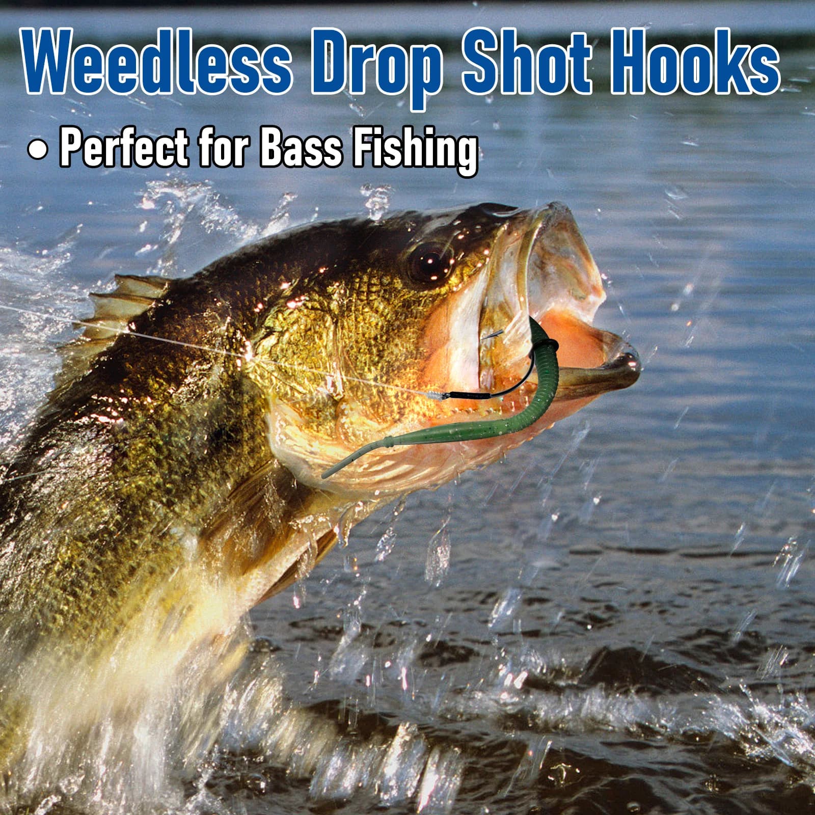 10 hameçons weedless Drop Shot Wide Gap pour techniques Neko Rig, Punch Shot et Flipping en eau douce