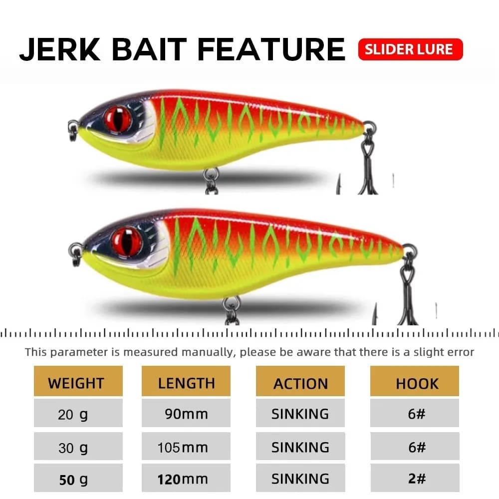 Leurre jerkbait Tsuyoki 90mm-105mm sinking - Crankbait sonore pour pêche lente du brochet et sandre