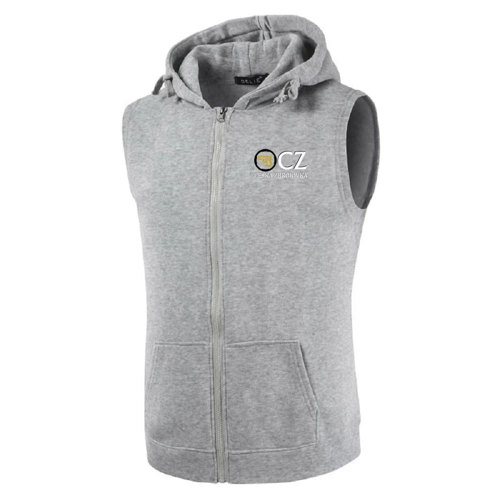 Sweat sans manches CZ Ceska Zbrojovka avec capuche et zip, veste matelassée poches pour pêche, taille