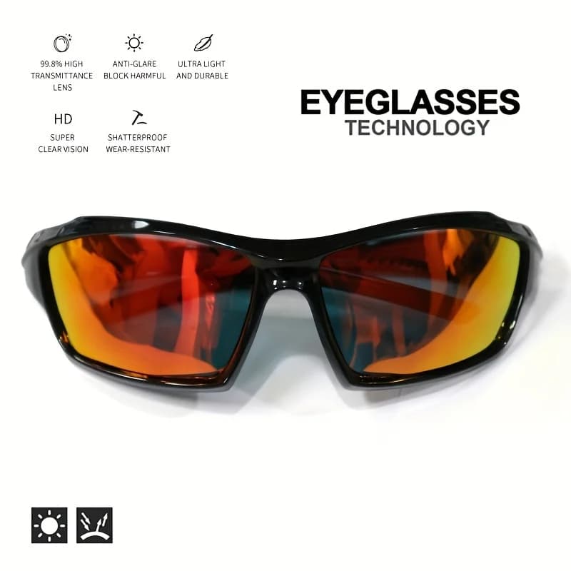 Pack 1-3 lunettes sport polarisées légères vision nocturne pour pêche vélo conduite homme