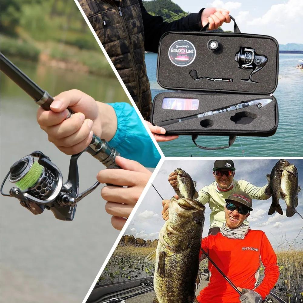 Kit pêche complet SOUGAYILANG canne télescopique 1.8-2.7m + moulinet 5.1:1 + ligne + leurres