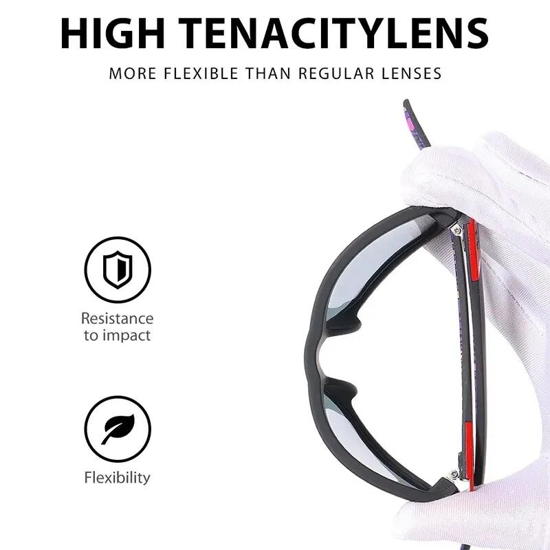 Lunettes de pêche polarisées TAC UV400 pour hommes - Vision HD anti-vent vintage sport