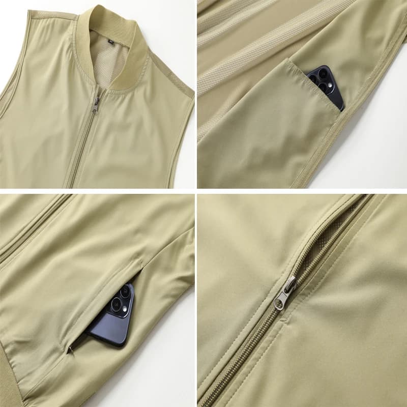 Veste homme pêche sans manches respirante et séchage rapide pour randonnée et sports d'été