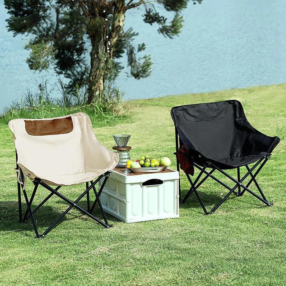 Chaise camping pliante pêche avec poche latérale - Siège extérieur plage randonnée portable