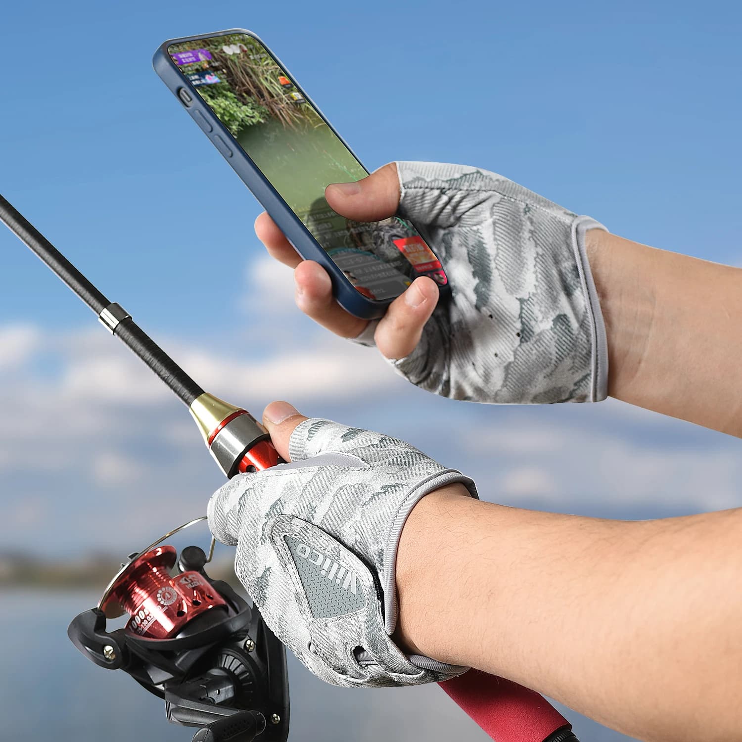 Gants pêche doigts libres hommes femmes kayak randonnée vélo navigation activités extérieures