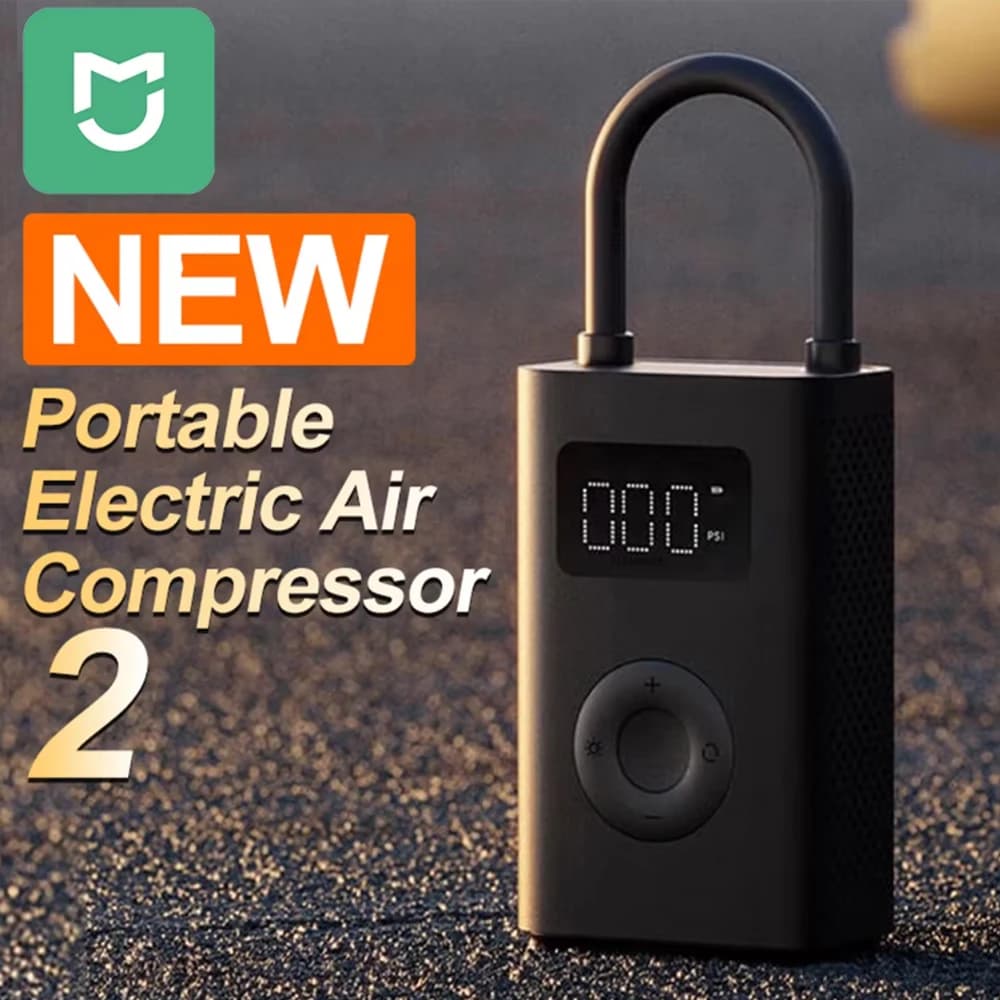 Compresseur air portable universel Mijia 2 avec capteur pneus pour voiture et vélo de pêche