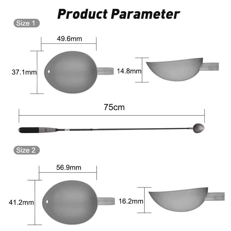 Cuillère à amorce rétractable pour lancer longue distance - Louchette anti-adhésive pour pêche au coup fixe