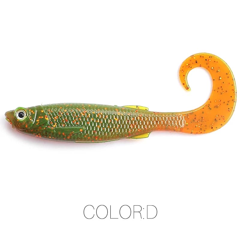 Leurre souple shad T-Tail 5cm 6.5cm pour brochet sandre, leurre de pêche carnassier avec yeux 3D
