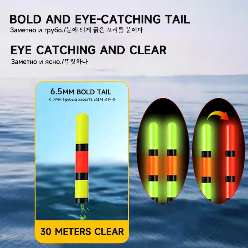 Flotteur Pêche Roche Électronique Lumineux 6.8MM - Détection Gravité Haute Sensibilité - Équipement Pêche Extérieur