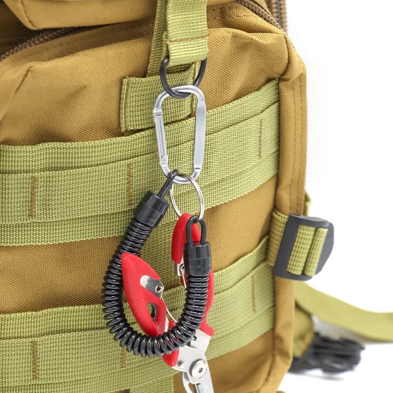 Lanières de pêche tactiques 5 pièces élastiques rétractables avec mousqueton - Anti-perte pour accessoires