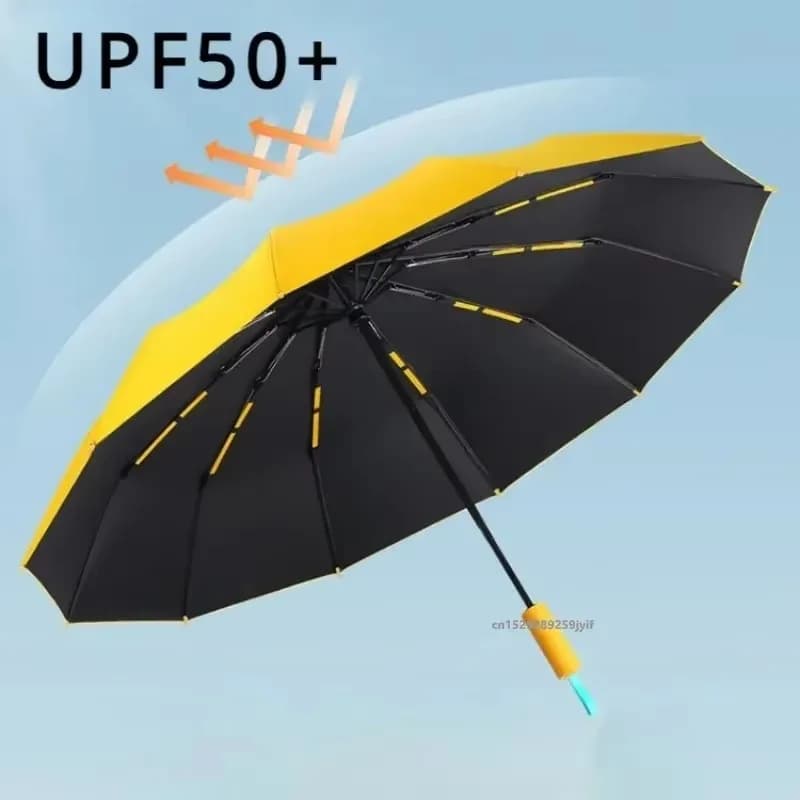 Parapluie automatique anti-vent renforcé 72 côtes pour hommes et femmes protection pluie et soleil grande taille