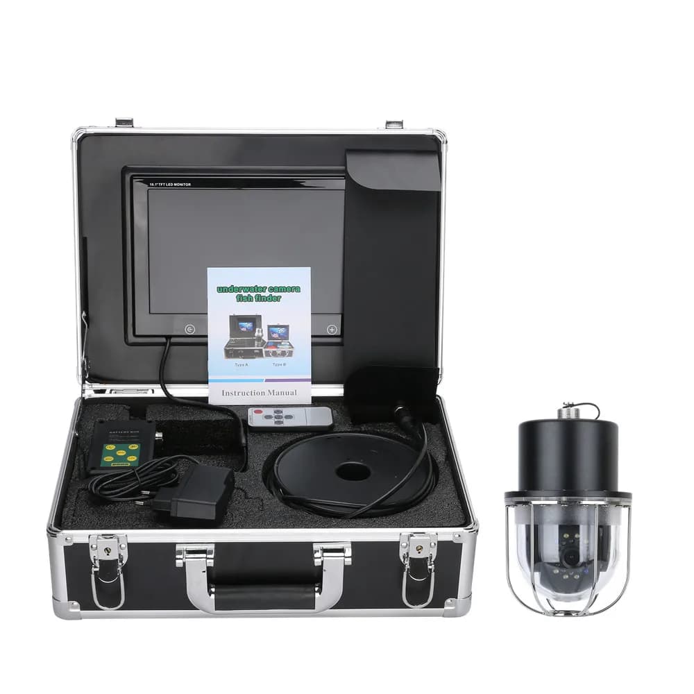 Caméra vidéo pêche sous-marine 10 pouces écran large IP68 20 LEDs rotative détecteur poissons