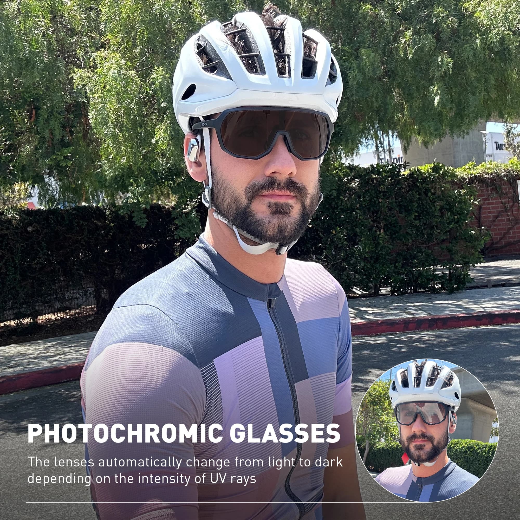 Lunettes de sport SCVCN multi-activités - Pêche, randonnée, VTT UV400 pour hommes