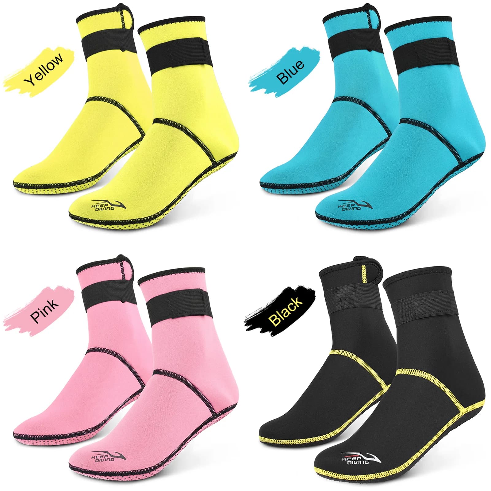 Chaussettes plongée 3mm néoprène antidérapantes - Bottes aquatiques pêche snorkeling rafting