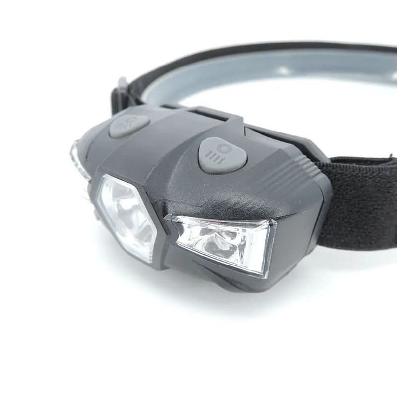 Petite lampe frontale 3 LED avec piles AA AAA et lumière rouge pour pêche, randonnée et camping léger