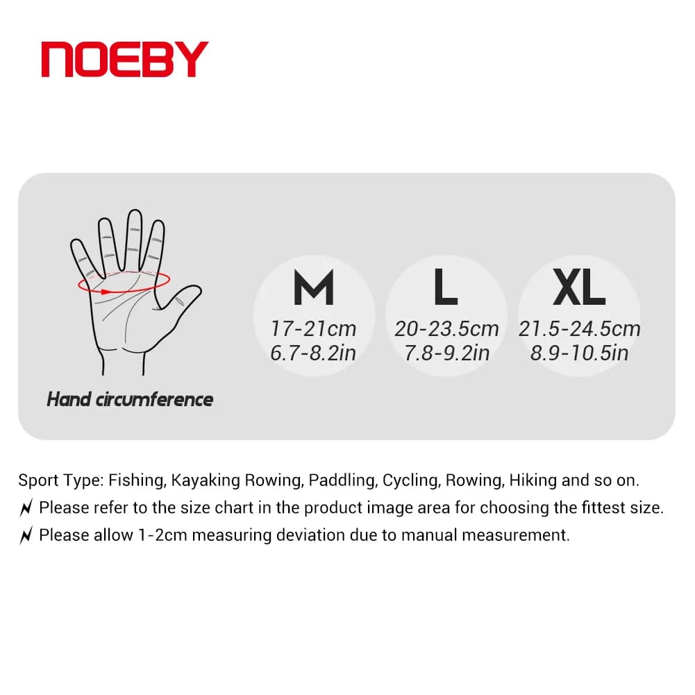 Gants de pêche Noeby antidérapants pleine main - Protection UV homme femme pour cyclisme et extérieur