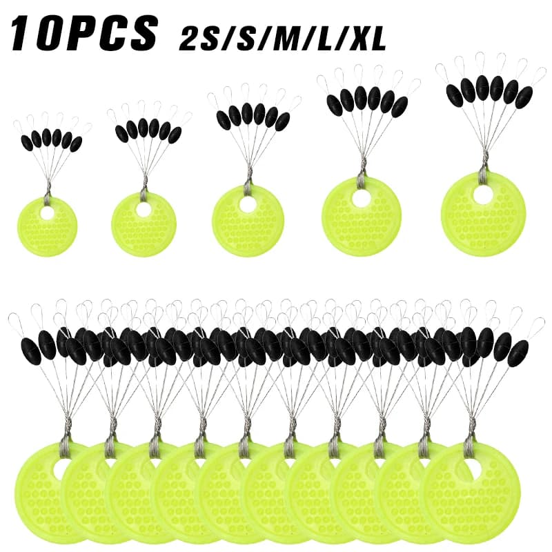 60 pièces stop pêche caoutchouc silicone espaceurs ovales pour carp fly fishing accessoires outils