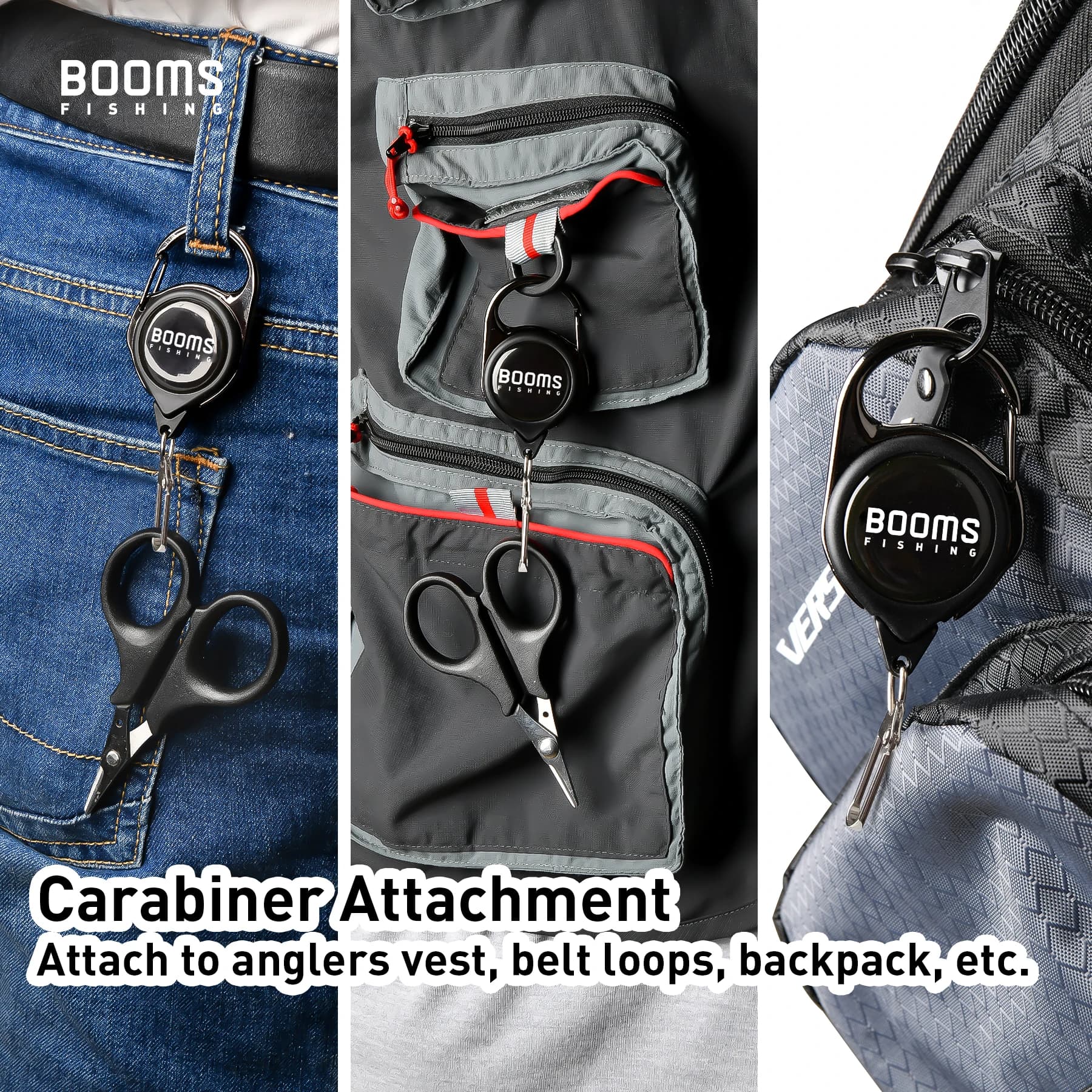 Porte-badge dévidoir pêche avec mousqueton et cordon, accessoire rétractable pour mouches et clés