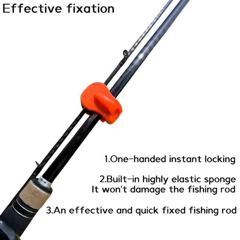 2pcs Quick-Attach Fishing Rod Clip - Tool-Free 1-Hand Holder for 2-Piece Freshwa