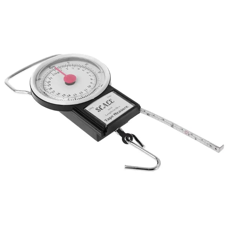 Balance accroche portable 22kg/50lb avec mètre ruban pour pêche et bagages - Pèse-poissons 2-en-1 pratique