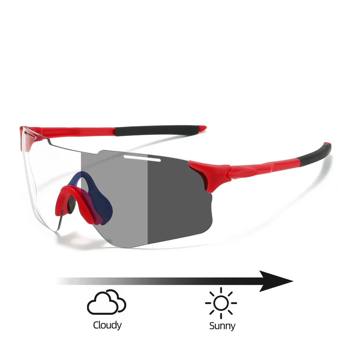 Lunettes de sport photochromiques sans monture pêche - Protection professionnelle cyclisme homme femme UV400