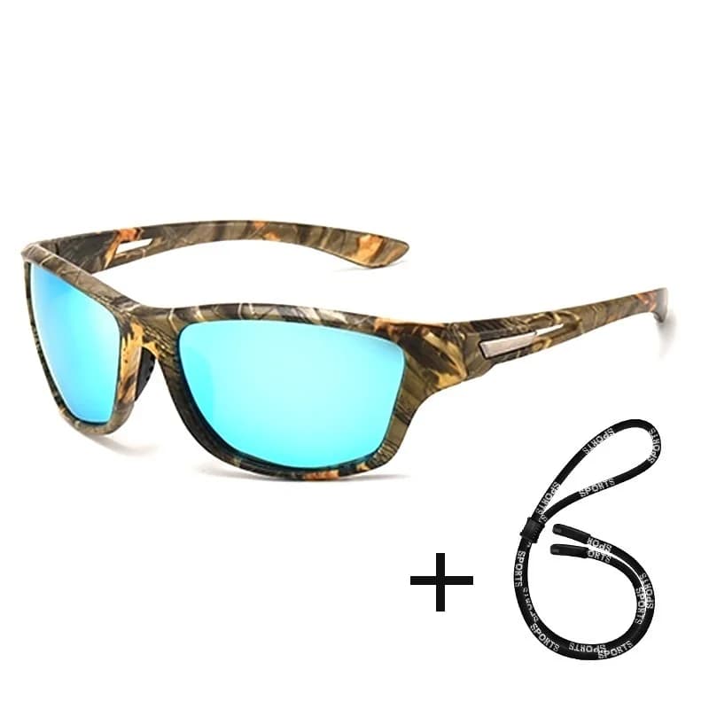 Lunettes de pêche polarisées pour hommes et femmes avec chaîne pour conduite et randonnée