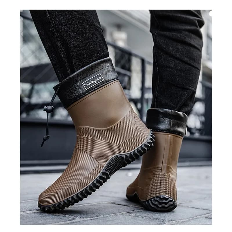 Bottes de pluie courtes homme et femme légères - Chaussures imperméables antidérapantes pour plage et travail