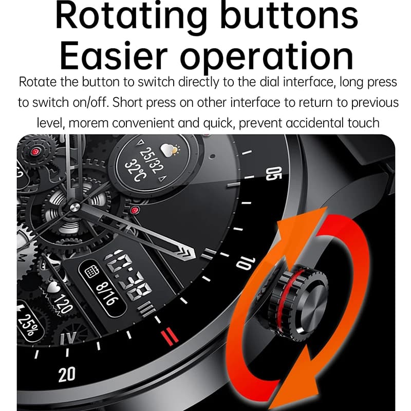 Montre connectée sport GPS ECG PPG Bluetooth NFC étanche compatible iOS Android homme 2025