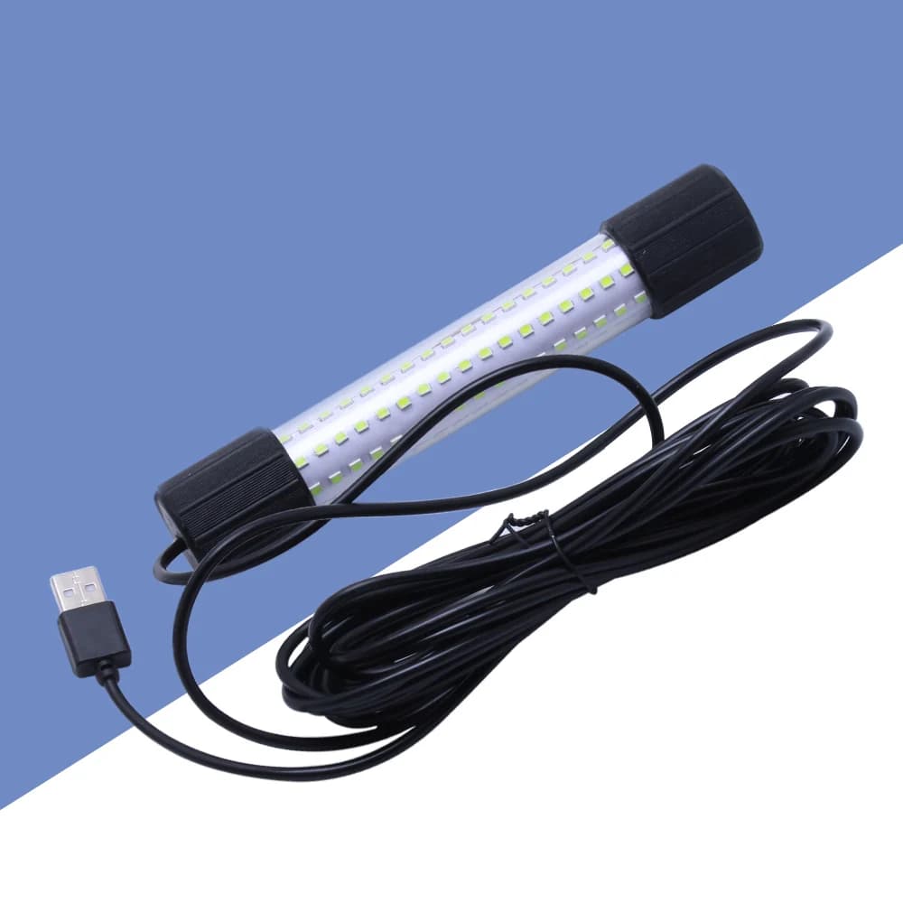Lampe de pêche LED submersible USB, lumière haute puissance multi-couleurs pour la pêche de nuit portable