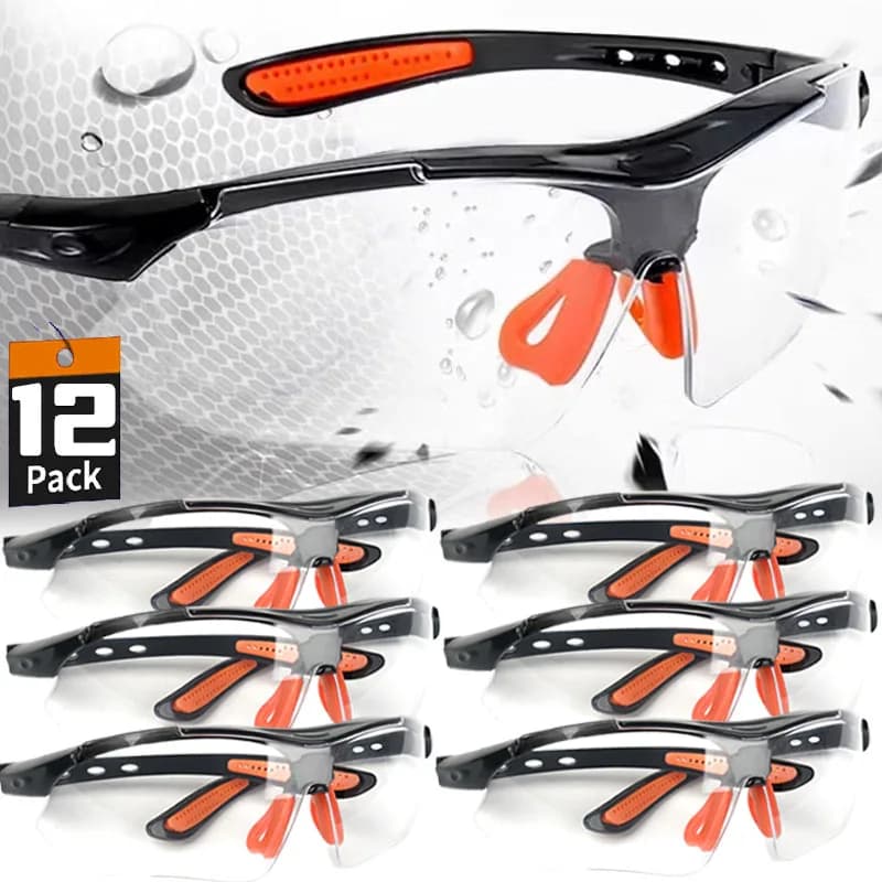 Lunettes de protection claires pour pêche - Anti-poussière, anti-éclaboussures, idéales travail et vélo