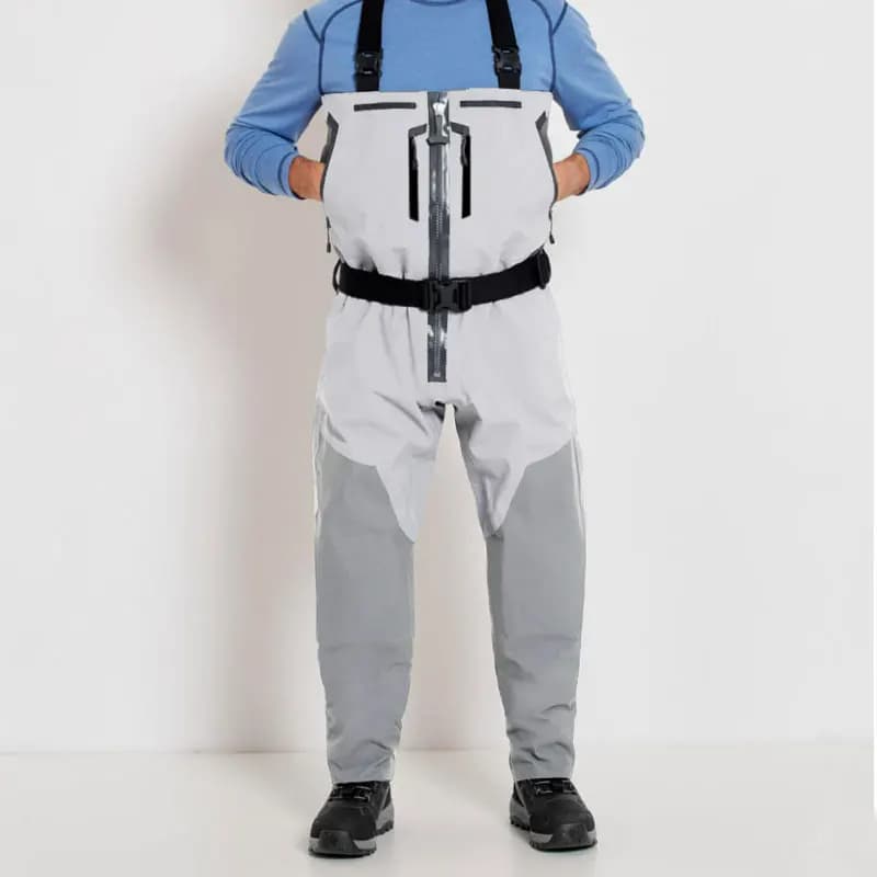 Waders de pêche 4 couches convertibles pour homme, étanches avec fermeture éclair et guêtres latex