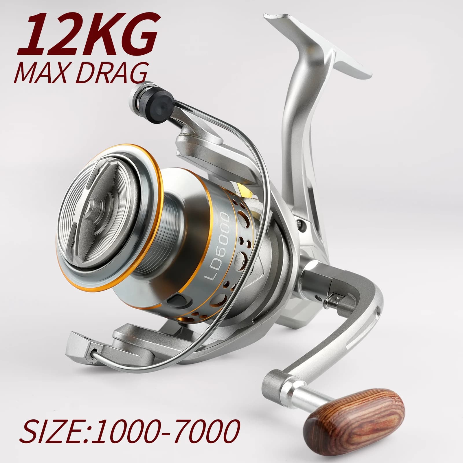 Moulinet de pêche spinning Rooblinos LD métal mer et eau douce interchangeable main pour truite carpe