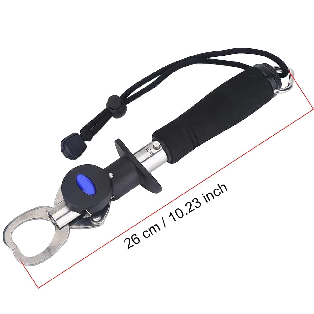 Pince à lèvres pour poissons avec mètre ruban intégré 15kg - Gripper pêche durable avec balance