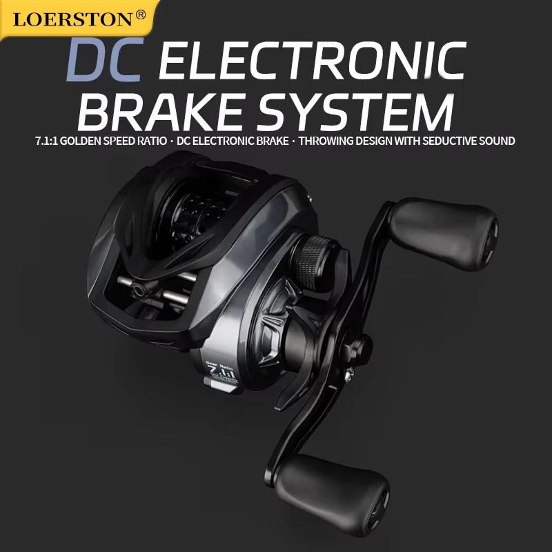 Moulinet casting électrique DC DEUKIO 6+1BB ratio 7.1:1 pour pêche carpe et mer avec freinage digital