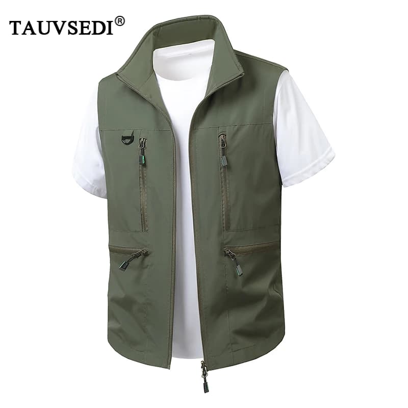 Veste sans manches pêche homme grande taille 6XL respirante et multifonction avec multiples poches