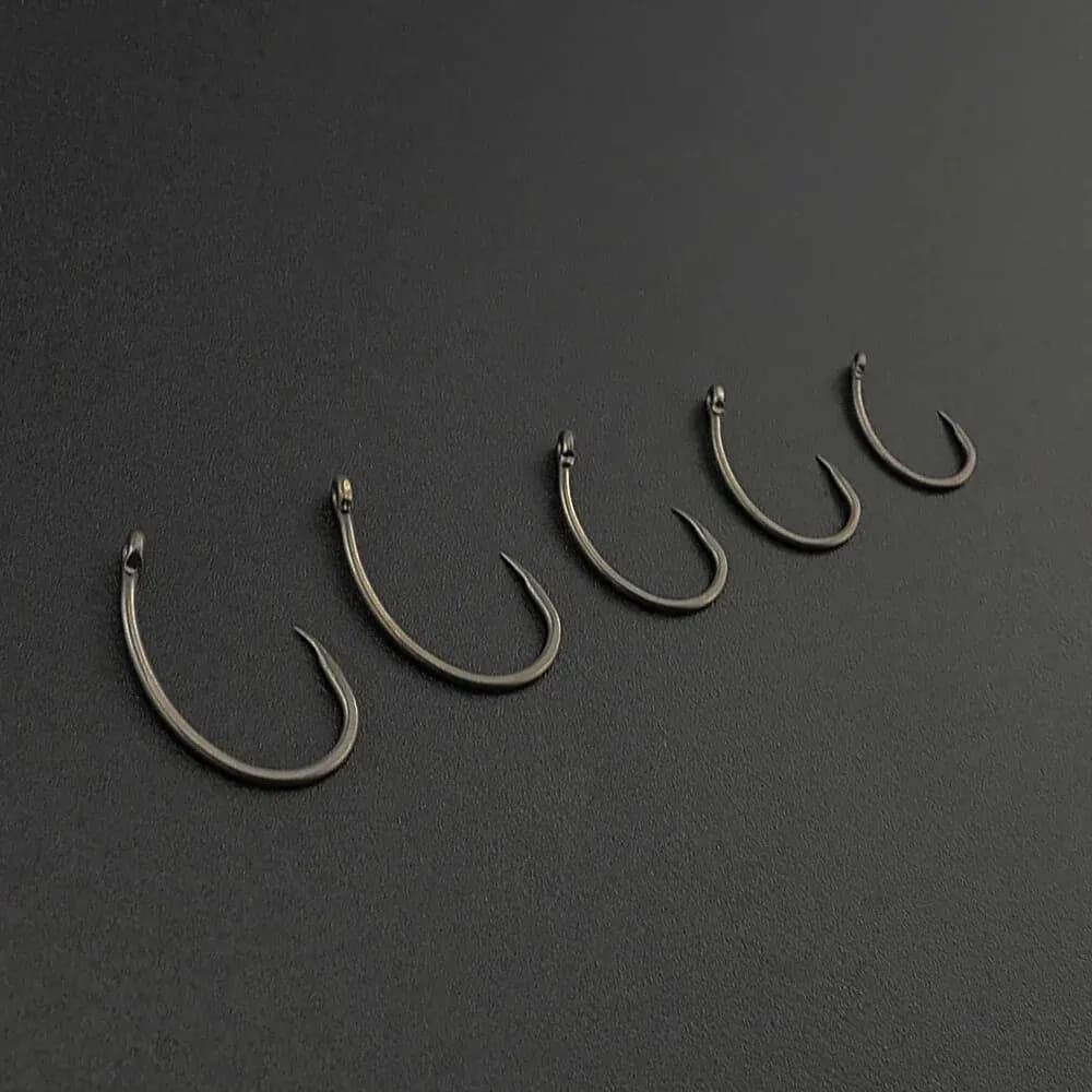 Hameçons de pêche sans ardillon Hirisi 50 pièces, acier inoxydable haute teneur en carbone et résistants,