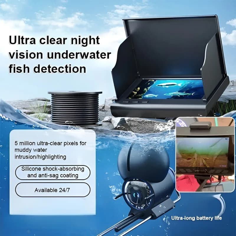 Détecteur poissons caméra sous-marine visuelle HD sonde vision nocturne ancre essentiels pêche