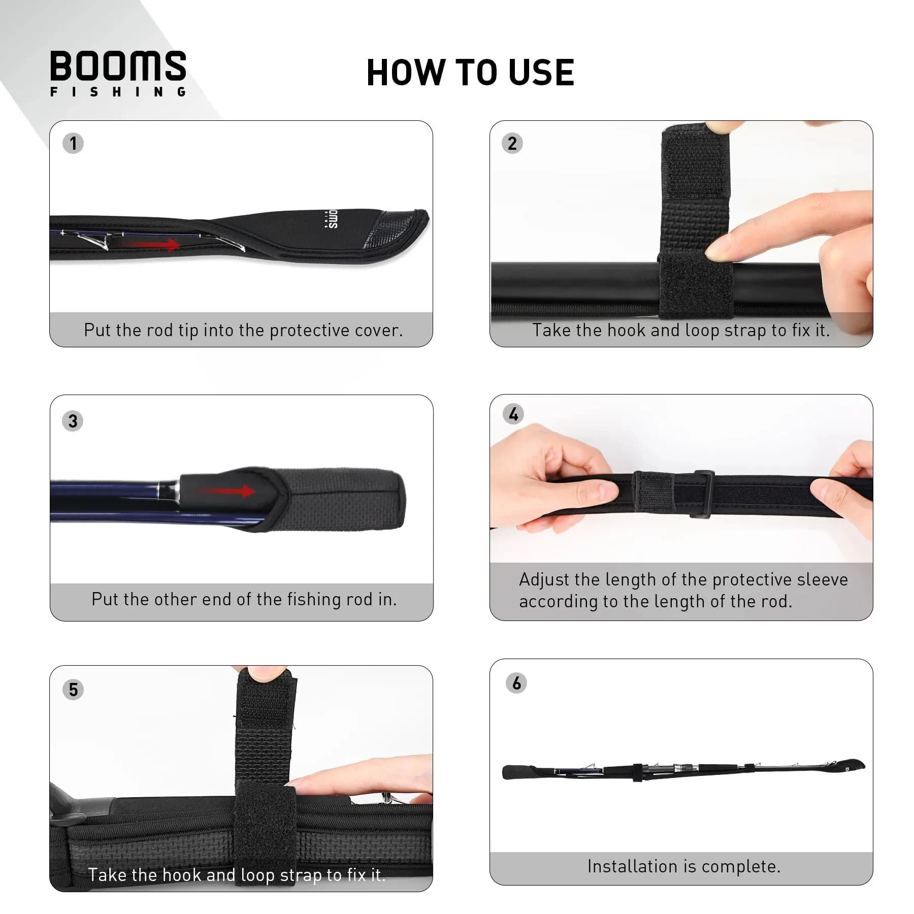Housse protection canne Booms Fishing RS6 étui bag holder ceinture transport pêche portable